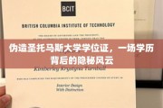 学历迷雾，揭秘伪造圣托马斯大学学位证的暗流涌动