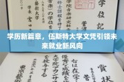 伍斯特大学文凭，开启职场新纪元，学历变革引领未来就业潮流