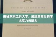 揭秘东京工科大学，成绩单背后的学术实力与魅力