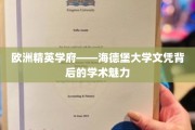 探寻德国学术明珠——海德堡大学学位的非凡内涵