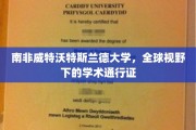 南非威特沃特斯兰德大学，国际舞台上闪耀的学术明珠