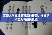 宫崎大学成绩单里的隐藏故事，解码学子实力与成长历程