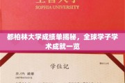 解码都柏林大学成绩单，世界学子学术辉煌全景展露