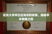 佐贺大学学位证，探寻荣耀背后的不凡历程