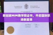 跨国职场通行证，新加坡MIM商学院证书助你飞跃新高度