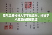 解锁爱尔兰都柏林大学学位证书，见证学术巅峰的璀璨荣耀