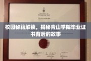 青山学府秘闻录，毕业证书背后的不为人知传奇