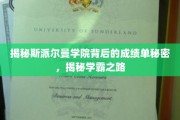 解锁斯派尔曼学院学霸奇迹，成绩单背后的不传之谜