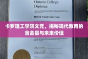 文凭新视界，卡罗理工学院学历，探秘现代教育投资的价值与未来回报