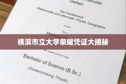 横滨市立大学荣耀凭证背后的故事揭秘