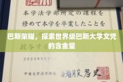 巴斯荣耀，探索世界级巴斯大学文凭的含金量