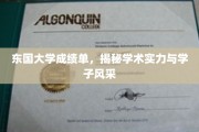 解码东国大学，成绩单背后的学术光芒与青春风采