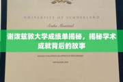 谢泼兹敦大学成绩单背后，探寻学术荣耀的神秘旅程