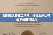 解码新加坡义安理工学院，国际认可的学历证书之光