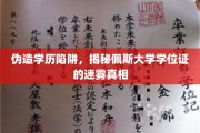 伪造学历背后的真相，揭秘佩斯大学学位证的迷雾之谜