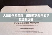大峡谷学府风华，探寻真假学位证书的神秘面纱