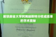 麻省大学阿姆赫斯特分校成绩单，揭秘学术成就的秘密钥匙
