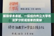 纽约州立大学布法罗分校，揭秘学术巅峰背后的成绩单秘密