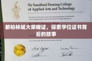 都柏林荣耀见证，学位证书背后的传奇历程