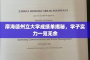 摩海德州立大学学霸实力大揭秘，成绩单背后的学子风采