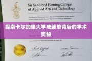 解码卡尔加里大学成绩单，揭秘学术成就的密码