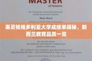 惠灵顿维多利亚大学成绩单揭秘，新西兰教育品质一览