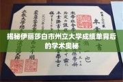 解码伊丽莎白市州立大学成绩单，一窥学术卓越的神秘面纱