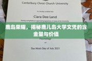 鹿岛精英证照，鹿儿岛大学文凭的非凡魅力与职场认可