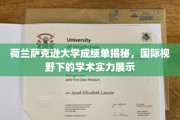 荷兰萨克逊大学，透视国际舞台上的卓越学术风采