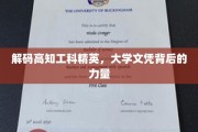 解码精英智慧，揭秘高知工科生的大学文凭背后的非凡力量