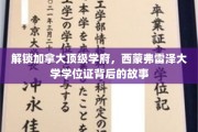 探秘西蒙弗雷泽大学，学位证背后的传奇历程