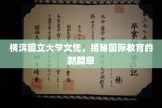 跨国学历新里程，横滨国立大学文凭引领国际教育新视野