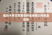 纽约大学文凭，跨越全球的吸引力与职场精英之路