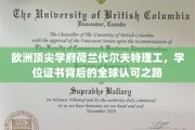跨越国界，荷兰代尔夫特理工学位证书的全球通行证之路