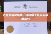 近畿大学学子风采展，成绩单里的学术实力与青春活力