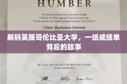 英属哥伦比亚大学成绩单，揭秘背后的精彩人生篇章