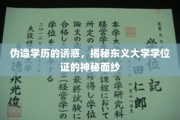 学历镀金背后的隐秘世界，东义大学学位证之谜揭晓