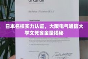 破解精英学府魅力，揭秘大阪电气通信大学文凭价值所在