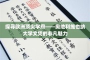 欧洲教育瑰宝，揭秘维也纳大学学位的独特吸引力