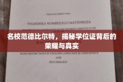 范德比尔特名校光环，学位证背后的传奇与真相探秘