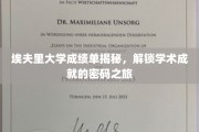 解锁埃夫里大学成绩单背后的学术奥秘之旅