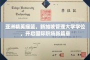 新锐崛起之地，新加坡管理大学学位，助你领跑全球职场舞台