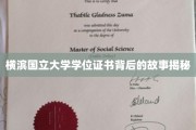 横滨国立大学学位证书，探寻背后的传奇故事