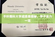 千叶商科大学成绩单揭秘，学子实力一览