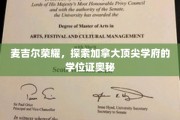 麦吉尔荣耀，探索加拿大顶尖学府的学位证奥秘