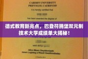 巴登符腾堡双元制技术大学，揭秘德式教育新标杆的耀眼成绩单