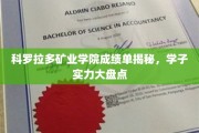 科罗拉多矿业学院学霸档案大公开，揭秘学子的卓越实力与学术成就