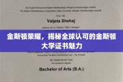 解码金斯顿荣耀，全球瞩目的大学证书背后的独特魅力