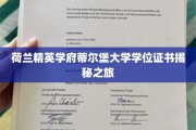 探寻蒂尔堡大学学位证书背后的精英奥秘