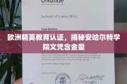 揭秘欧洲精英教育认证，安哈尔特学院文凭的全球认可度与价值